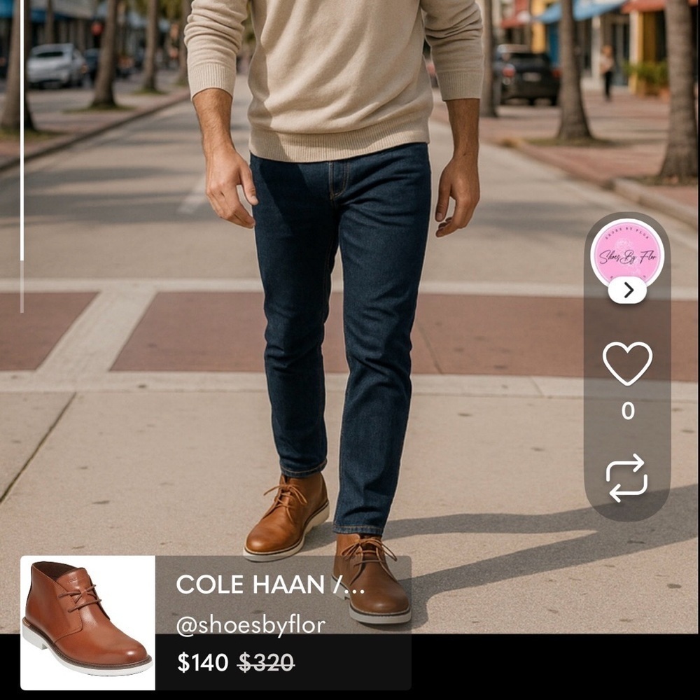 COLE HAAN / Go To Lace Chukka / Woodbury / Leather /  Boots /  Size 7